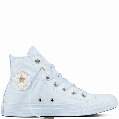Converse Chuck Taylor All Star Mono Glam High Tops Womens - Blue/Blue/Gold Shoes (126ULIRP)